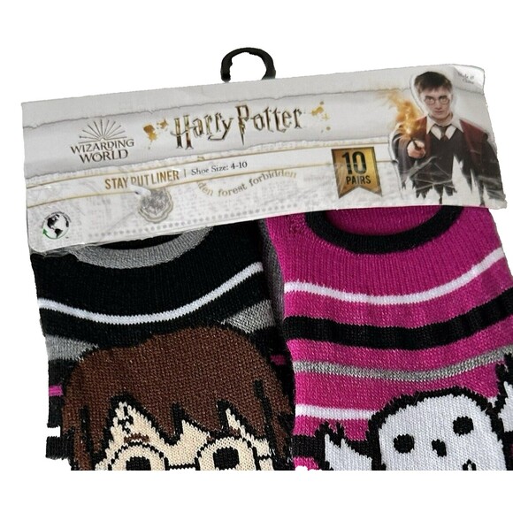 NWT Harry Potter 10 Pairs Socks Stay Put Sock Liner Socks Size 4-10 - Picture 2 of 5